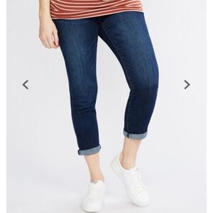 Indigo Blue Women's Ankle Jeans - Dark Blue